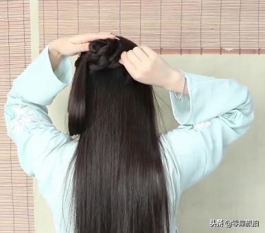 改良版汉服发型简单编发,汉服编发教程配流苏飘带小孩儿
