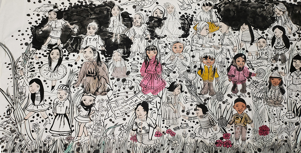 郑鑫绘画成长记录：线描篇（五）校园同学系列——创作