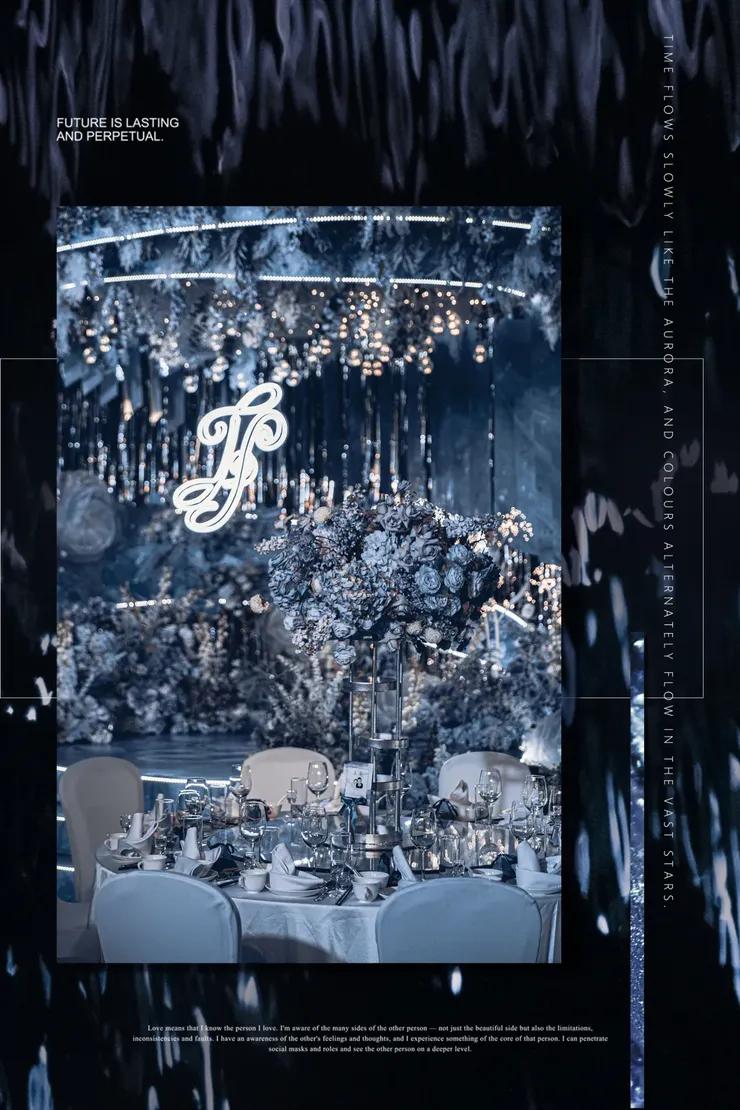 蓝色系婚礼大堂效果图片高清,农村小院内婚礼现场布置粉蓝色系