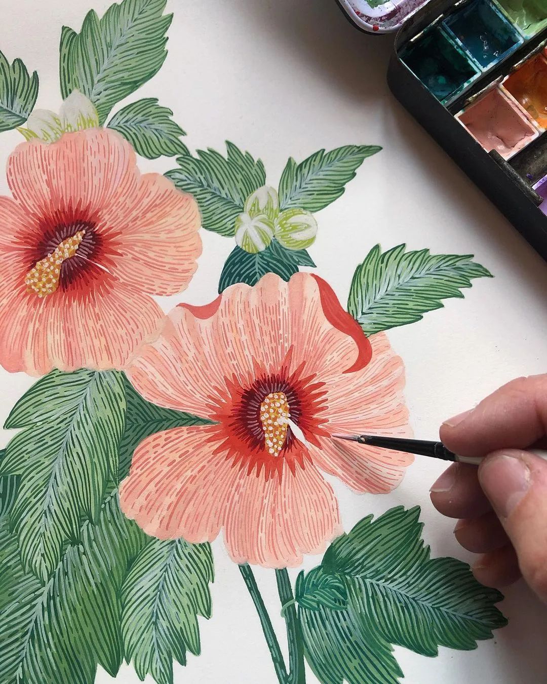 水彩渲染画建筑效果图,水彩平涂画