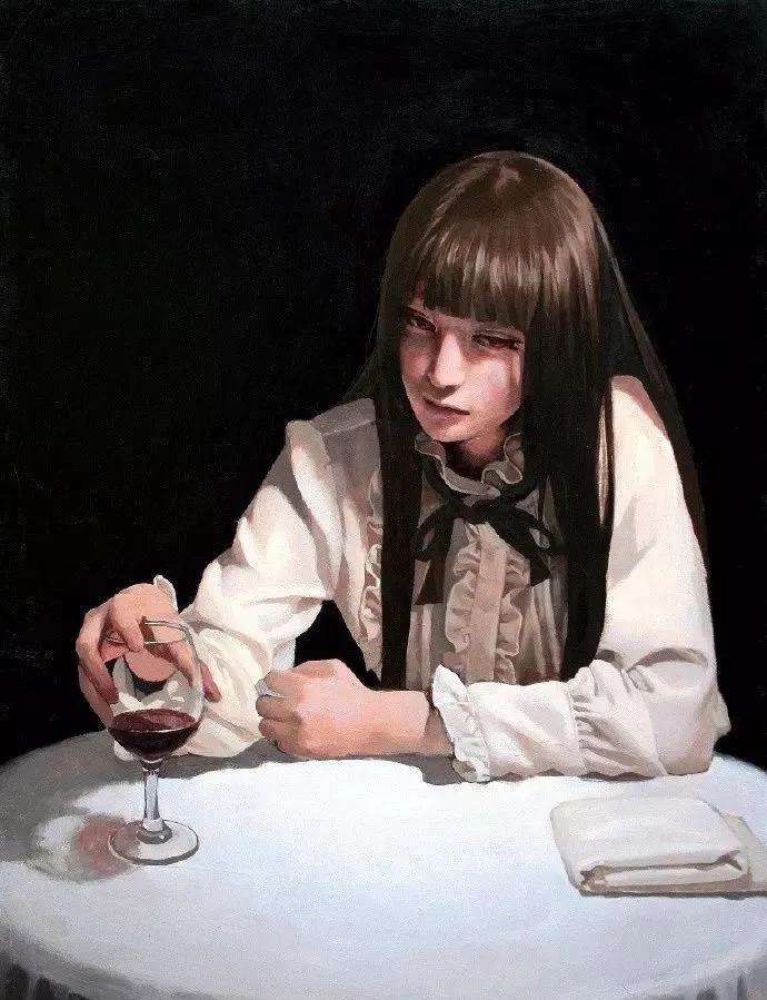 油画日系动漫,油画里的唯美少女