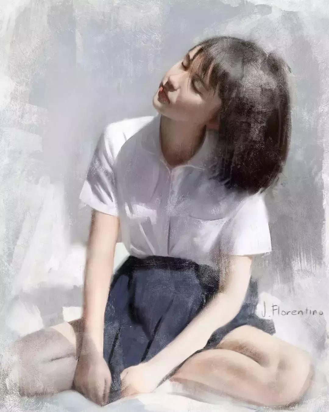 如何用手绘板画出油画纹理,画人物插画铅笔油画质感