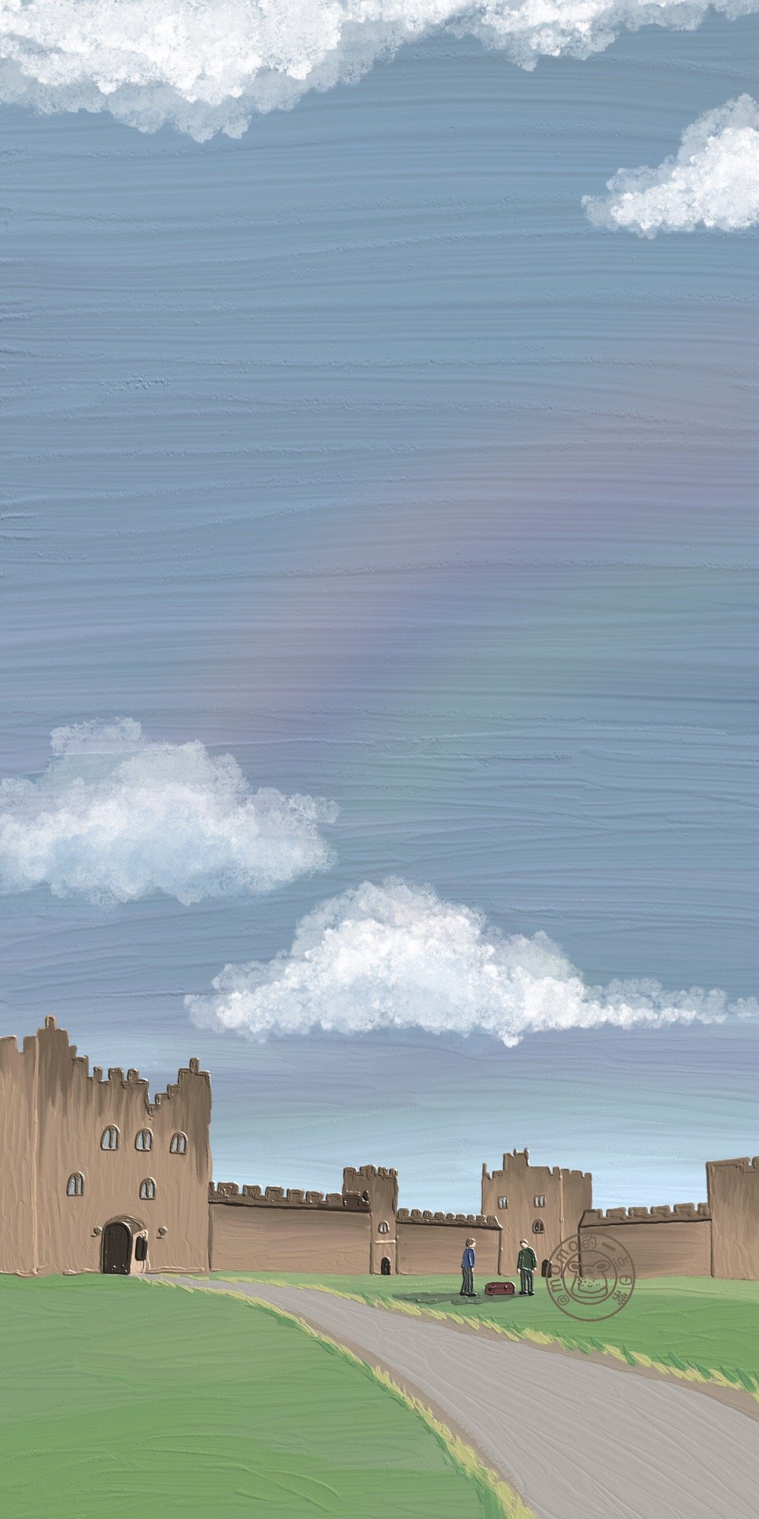 小清新油画壁纸插画,可爱又仙气的油画壁纸左下角取图