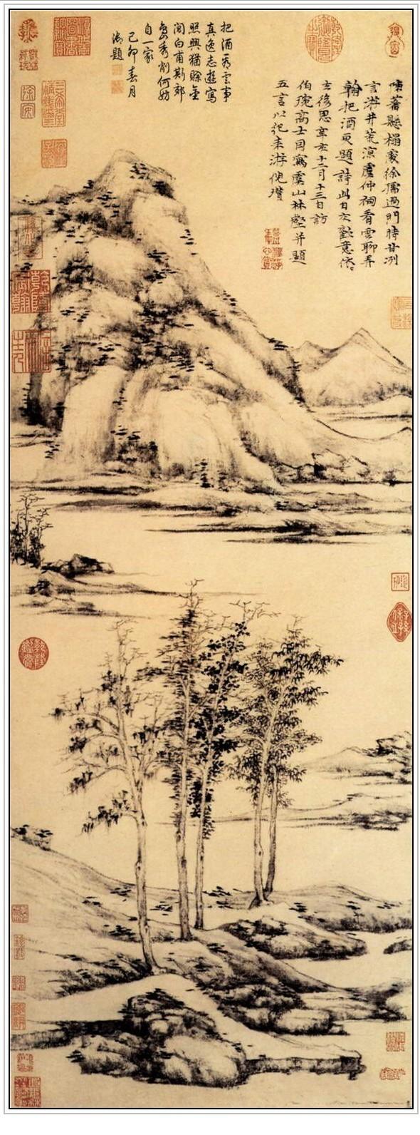 元代画家倪瓒绘画特点,元代倪瓒的代表画作