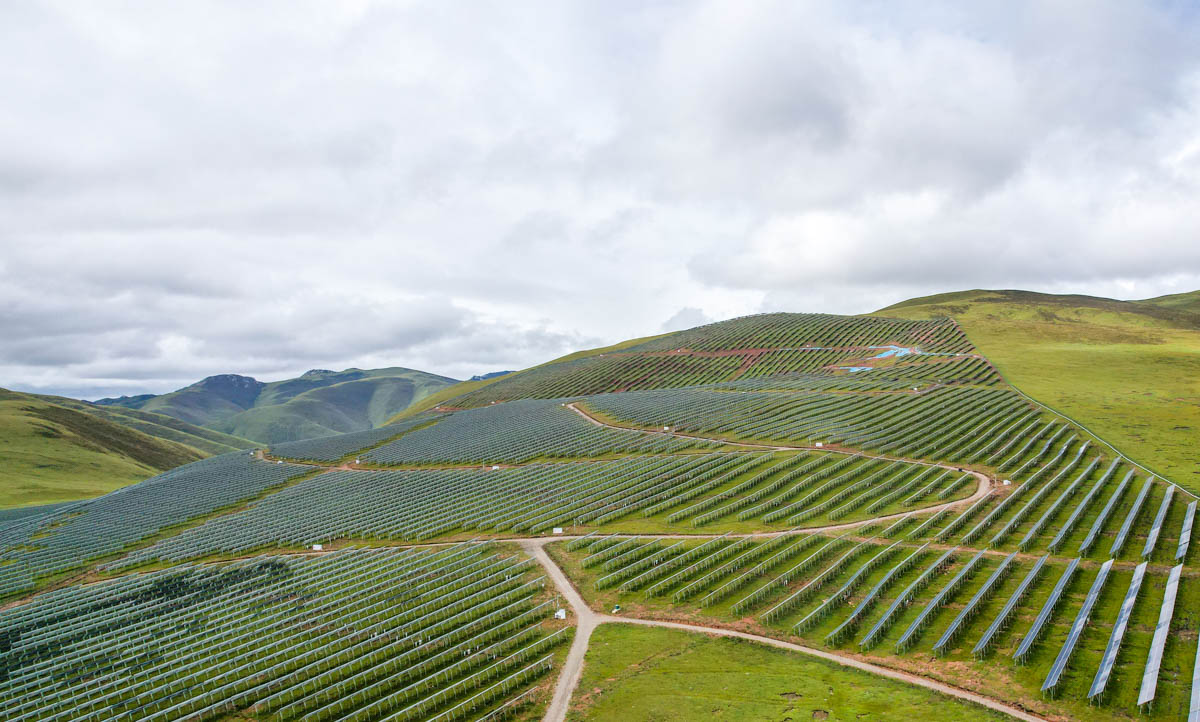 厉害了我的国！*藏西**昌都草原上发现一望无际的牧光互补太阳能基地