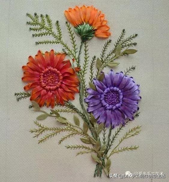 绣一朵花要多久,丝带绣的扭转绣针法