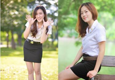 泰国校服的风景线,泰国曼谷大学的校服