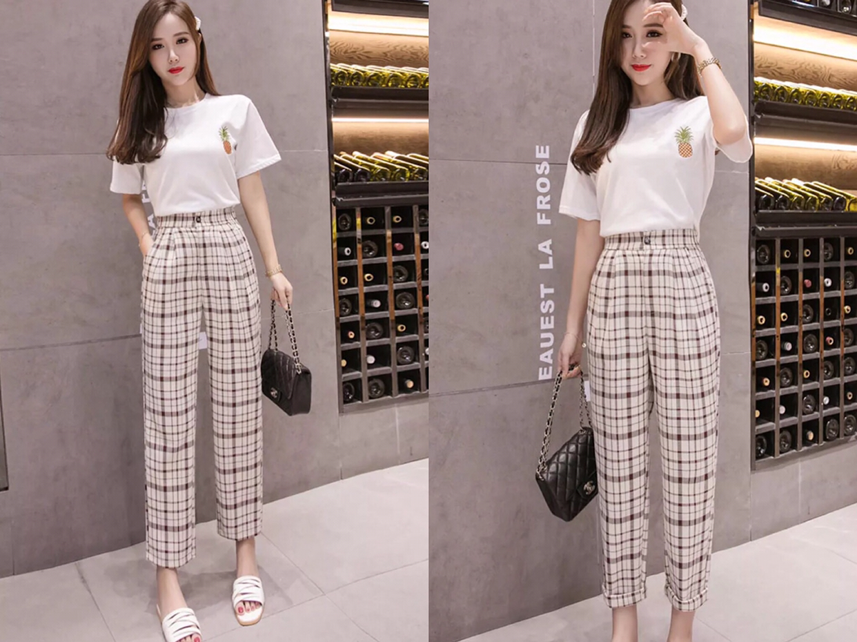 白色棉麻哈伦裤怎么搭配,夏天白色哈伦裤搭配什么上衣好看