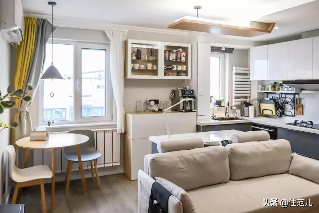 厨房客厅一体加书房小户型,小户型书房客餐一体