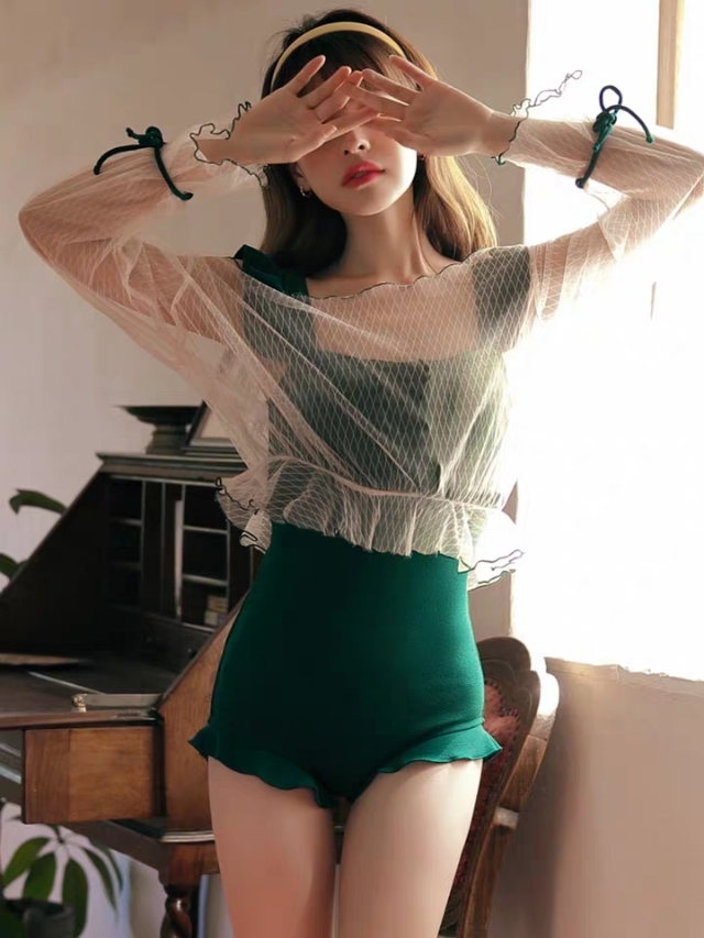 超短裙露肩连体泳衣,连体泳衣女遮肉保守裙式泳装新款