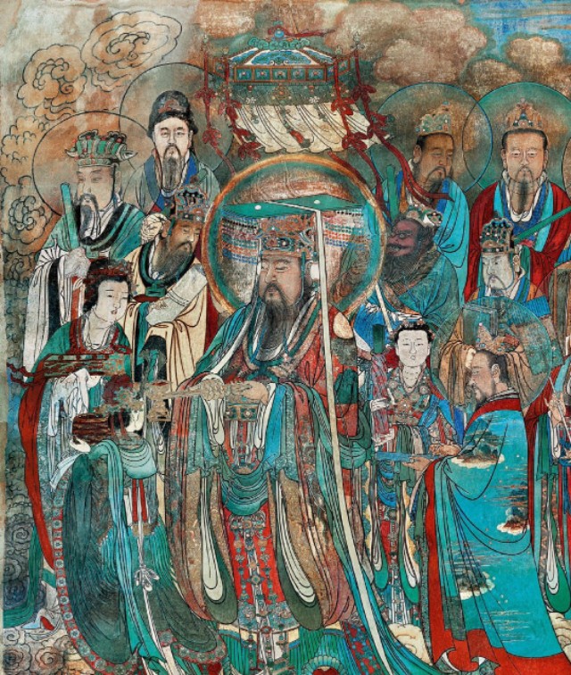 元代朝元图壁画谁画的,元朝古墓壁画图片