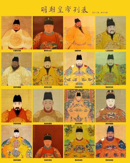 明朝历代皇帝顺序和简介,明朝历代皇帝顺序列表及图