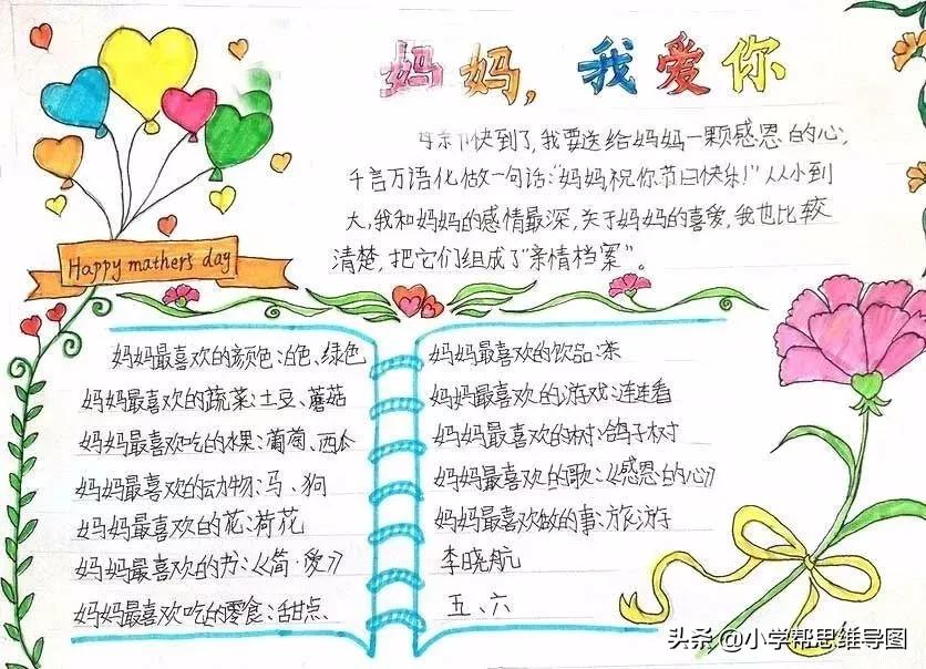 关于母亲节的手抄报又漂亮又简单,关于母亲节手抄报的文案短句