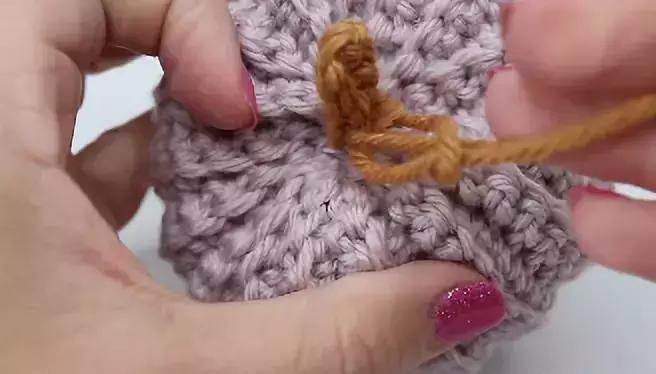 南瓜储物盒钩针教程,小南瓜卡子钩针教程