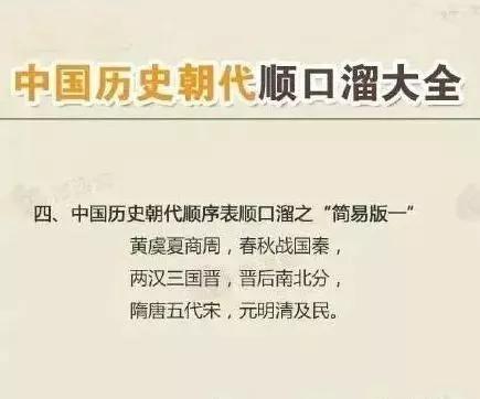 历史朝代顺口溜大全集,中国历史朝代顺口溜快速背诵口诀