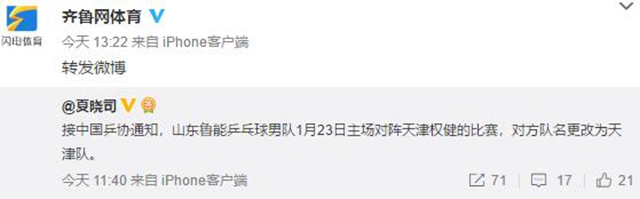 天津权健恐怕真凉了！乒协将“权健”除去改叫天津队，足协恐效仿
