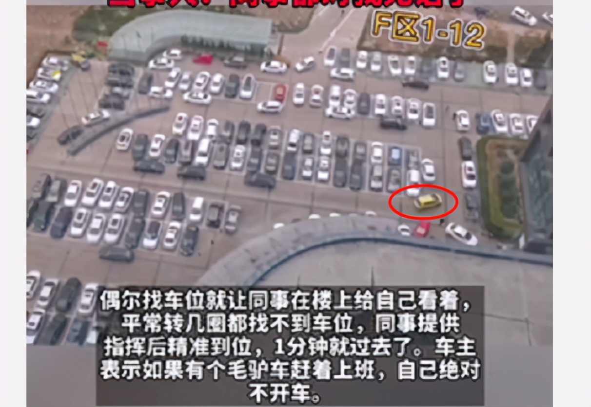 女司机开车上班，同事站楼上“遥控”找车位，太有才了