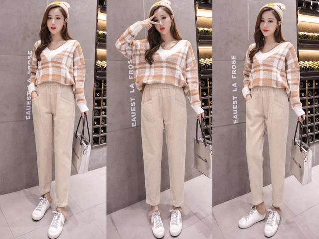 直筒卷边宽松老爹哈伦裤搭配要点,老爹裤女最新款哈伦裤搭配