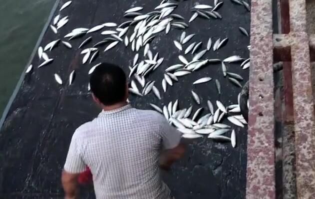 巨浪来袭海水倒灌甲板,甲板上海水倒灌