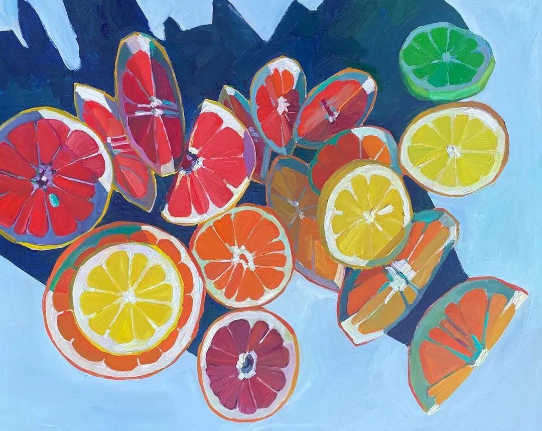 充满光感，秀色可餐的水果绘画