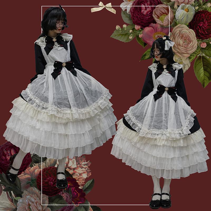 洛丽塔裙子成人日常款,粉色洛丽塔甜美可爱小裙子