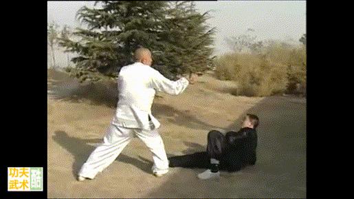 动画演示传武散手实战：内侧锁喉、内侧盘肘，近身攻敌中线要害