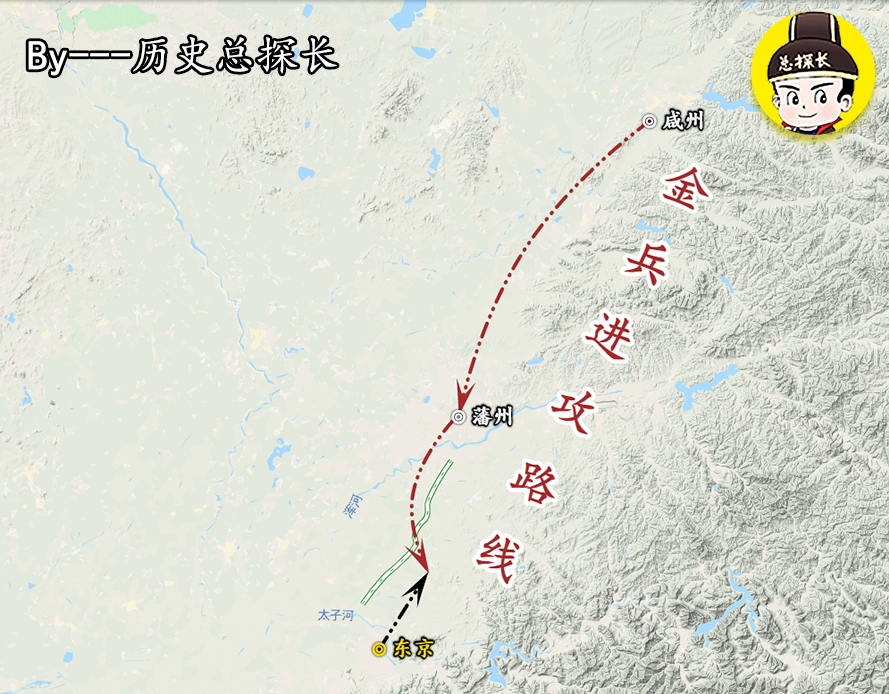 金国对辽国最悬殊战役,辽军攻打大宋地图