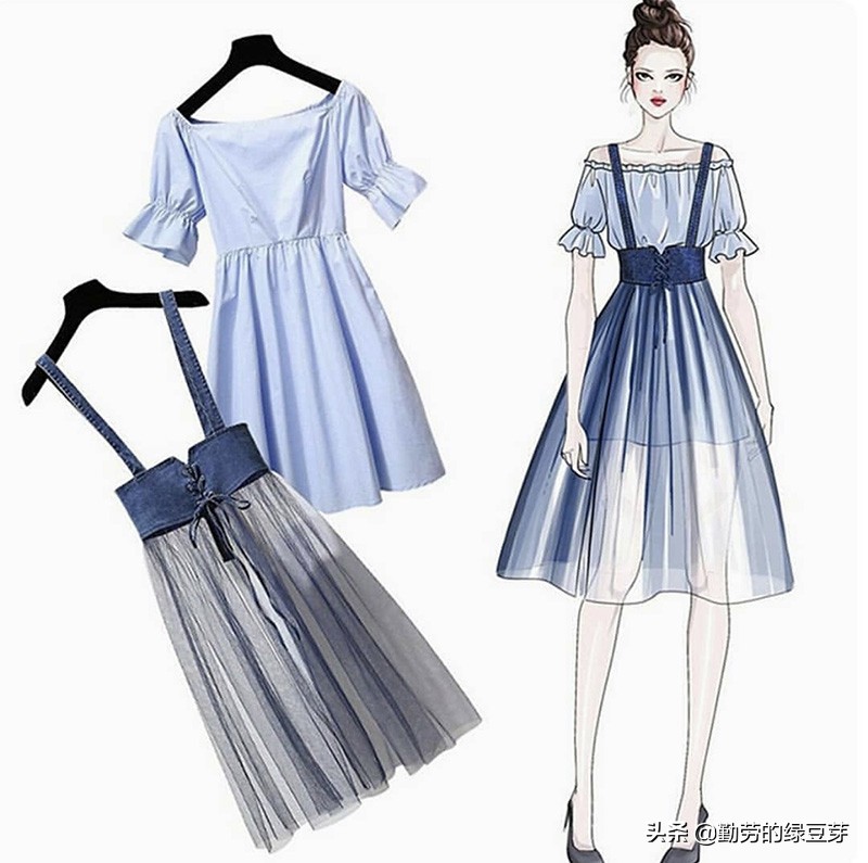 动画女性裙子穿搭方法,女裙连衣裙穿搭动漫