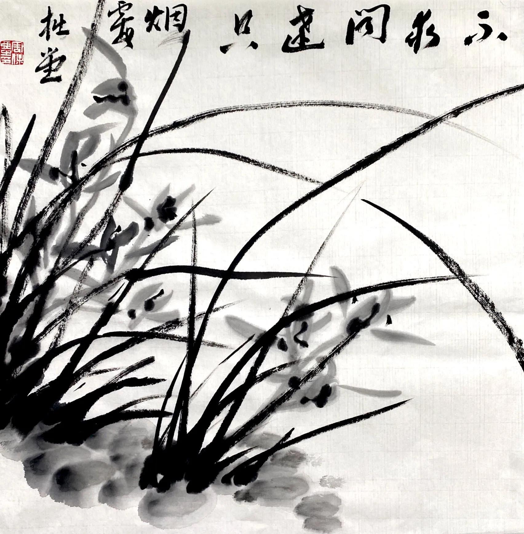 国画写意兰花作品图片欣赏,国画兰花欣赏精品