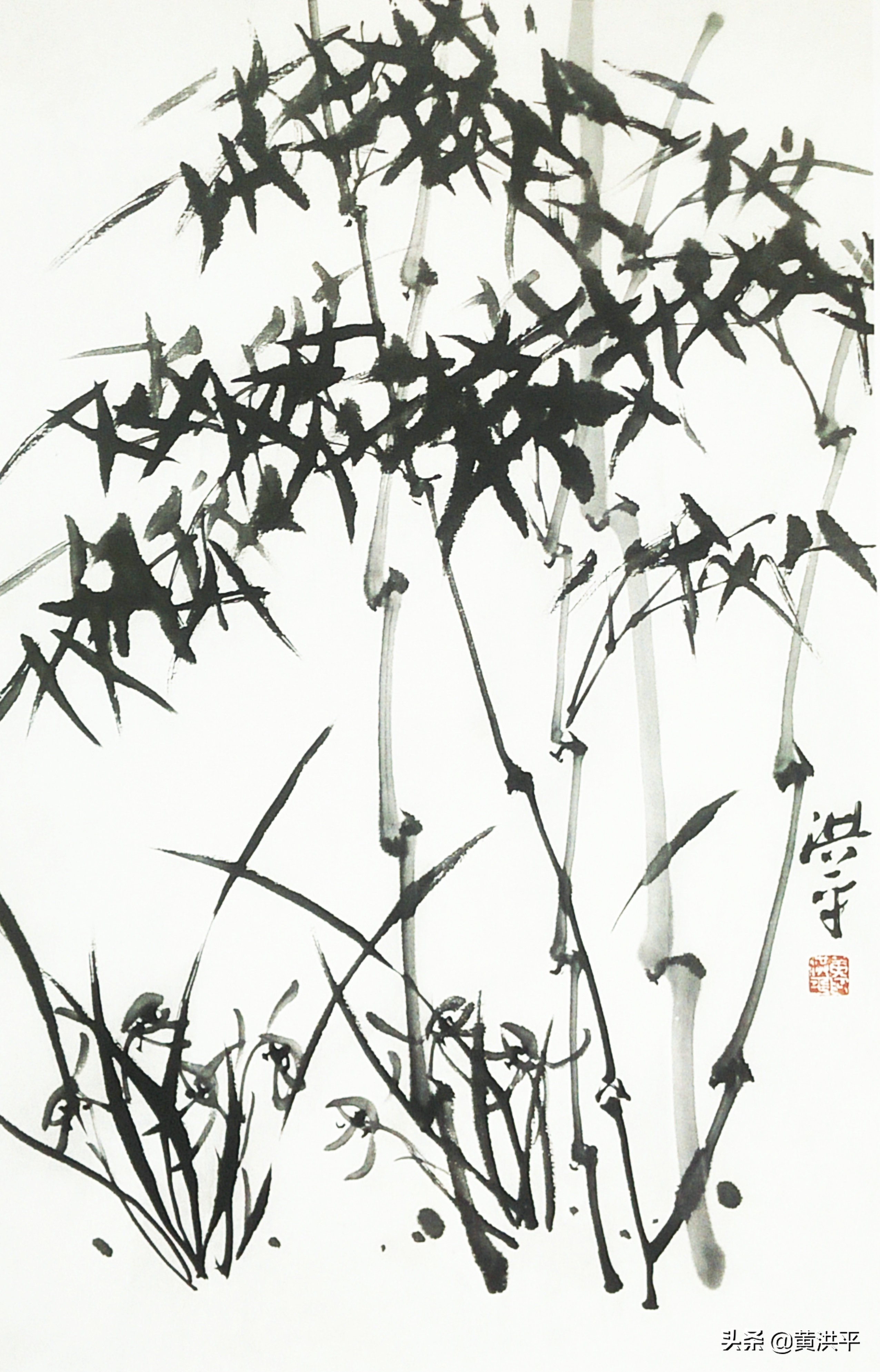 写意墨竹作品欣赏,墨竹画法简单作品
