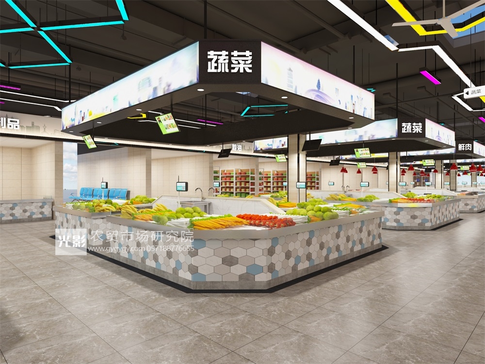 农贸市场智慧农贸效果图,数字时代的现代化农贸市场设计