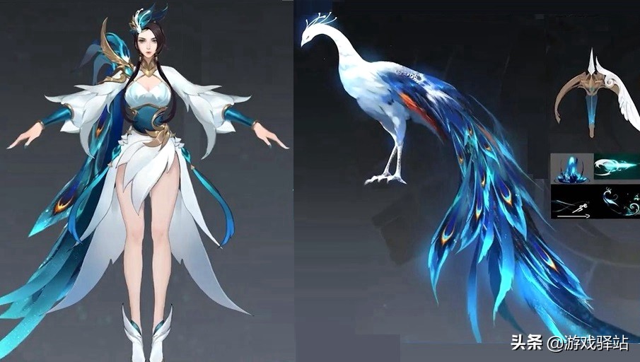 虞姬云霓雀翎孔雀舞,王者光荣虞姬云霓雀翎与原皮比赛