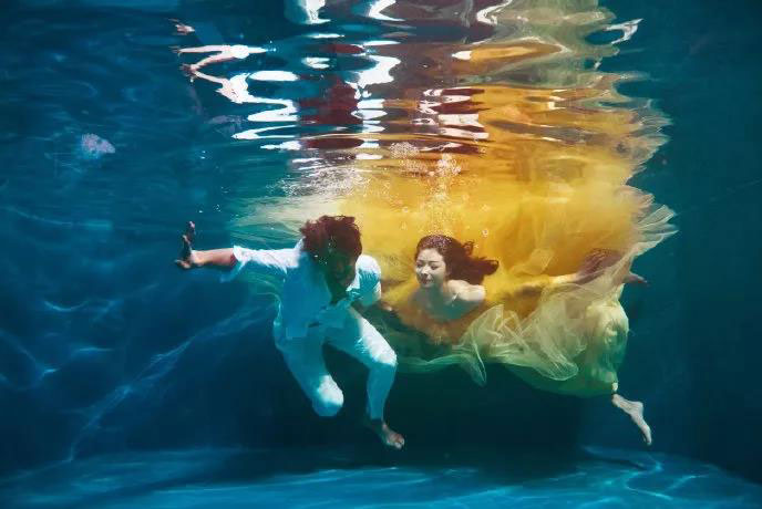 金沙滩青岛婚纱摄影场景,青岛金沙滩婚纱照成片