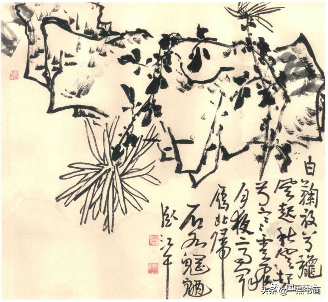 李苦禅画梅作品,李苦禅的菊花国画作品图片