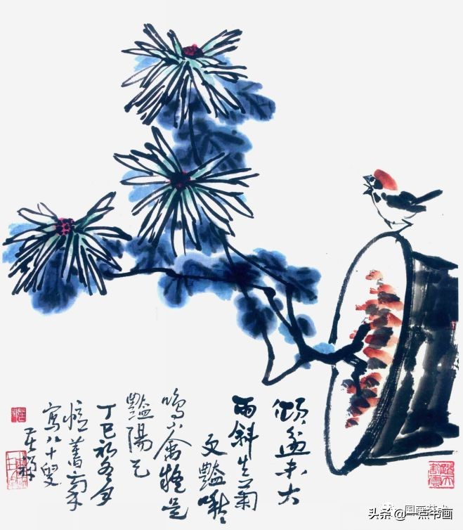 李苦禅画梅作品,李苦禅的菊花国画作品图片