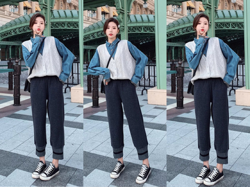休闲裤衬衣配平底鞋好看吗,穿搭指南小白鞋休闲裤的经典搭配
