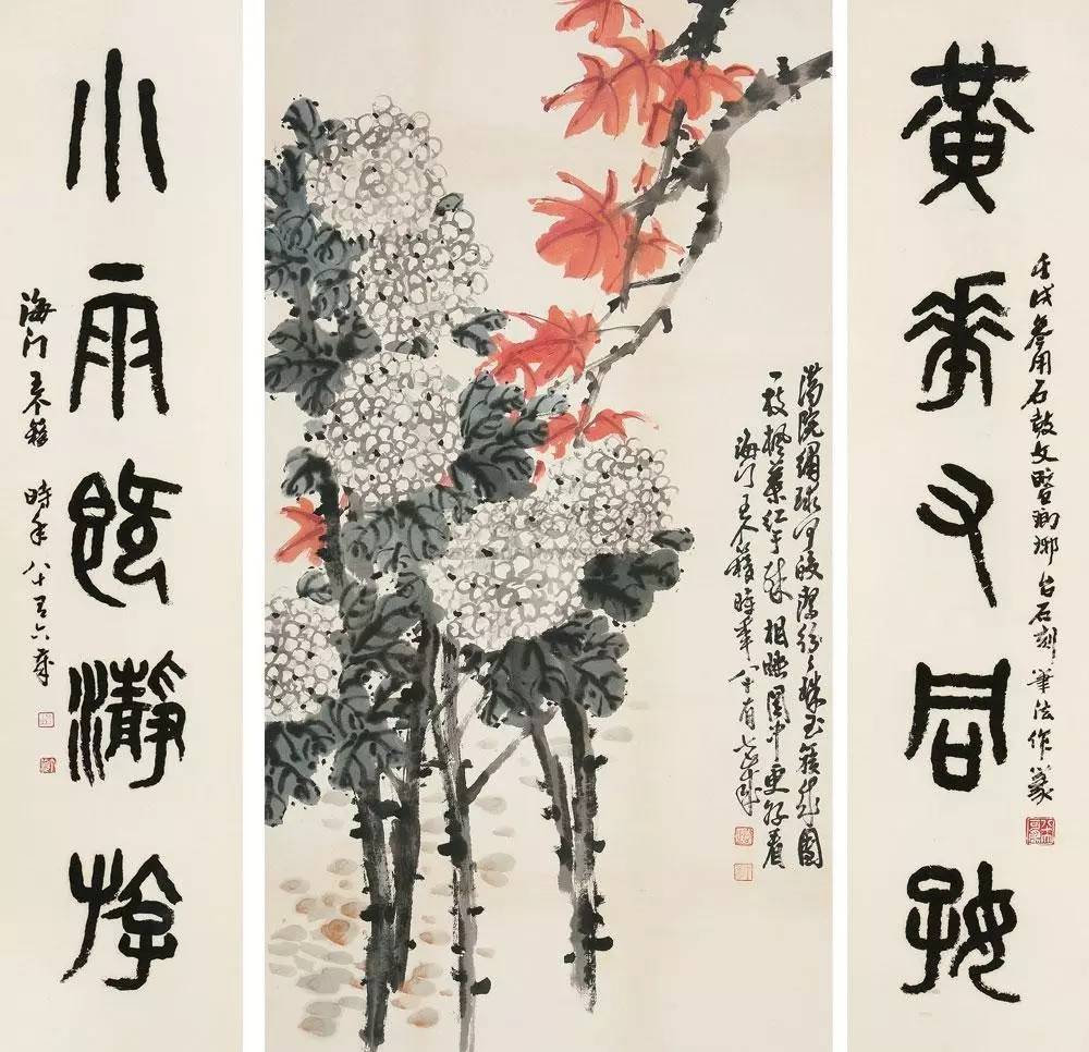 吴昌硕180幅书画作品欣赏,吴昌硕的十三位高徒