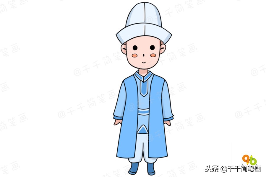 56个民族服装完整版简笔画教程,简笔画入门教学少数民族服饰人物