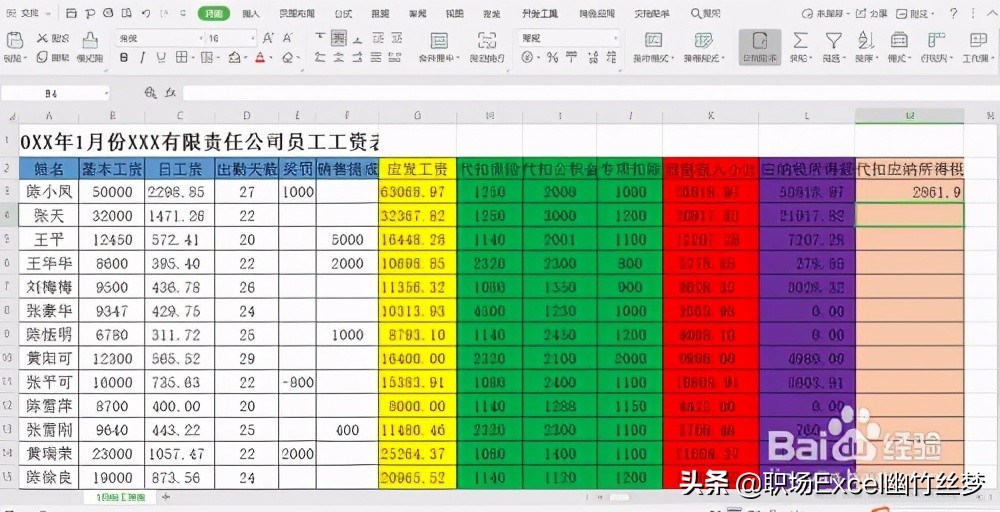 2021年excel工资表模板个税带公式,如何制作个税工资表