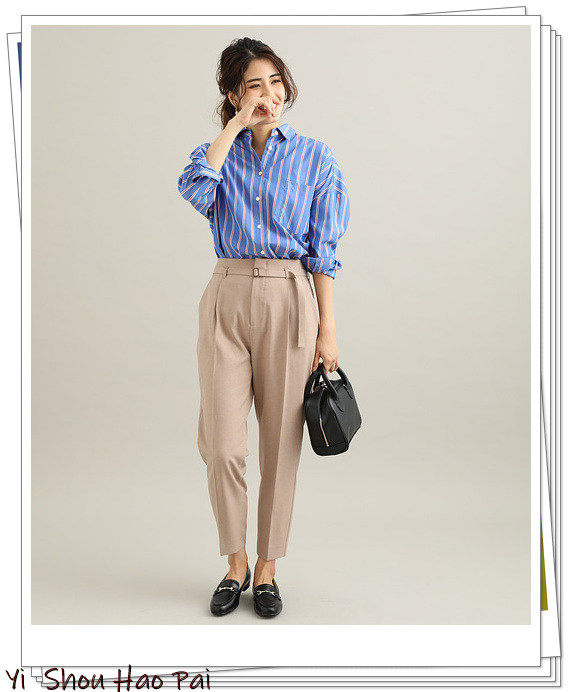 米色裤子穿搭夏天,春季米色裤子怎么搭配上衣