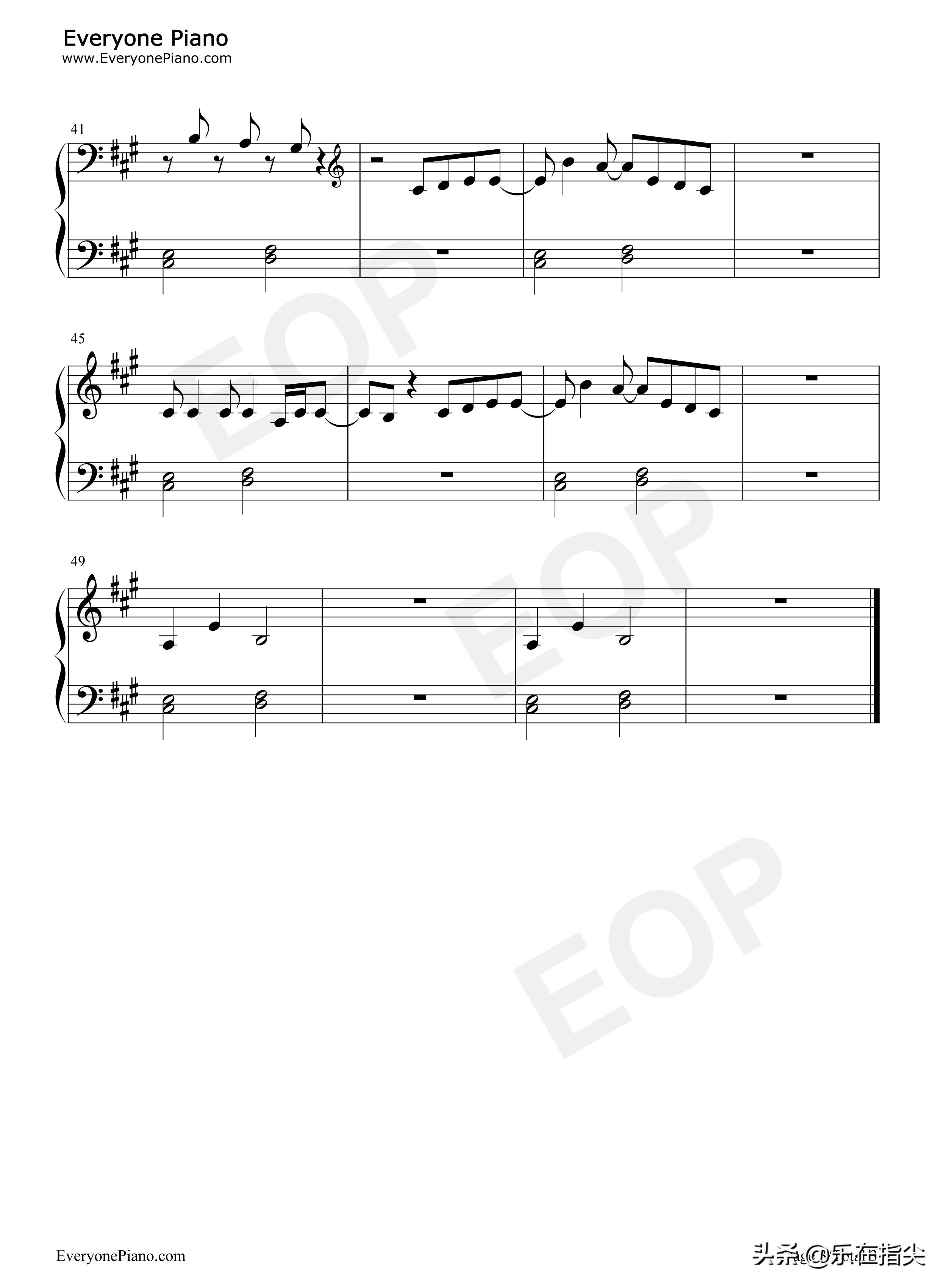 AtLeastForNow-简谱五线谱钢琴谱电子琴谱