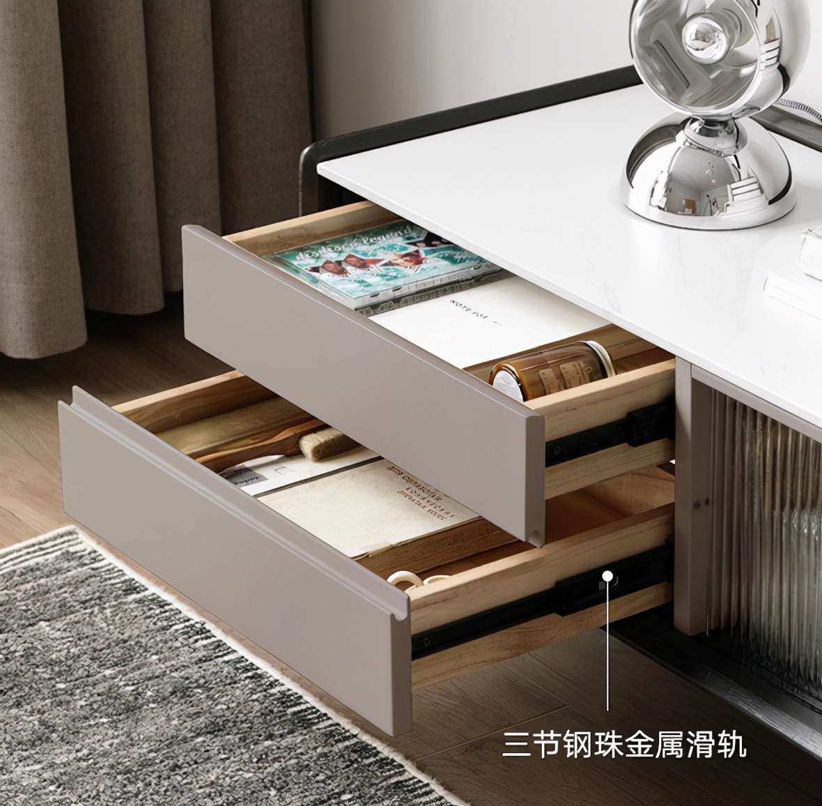 源氏木语岩板茶几电视柜,意式轻奢高端岩板电视柜