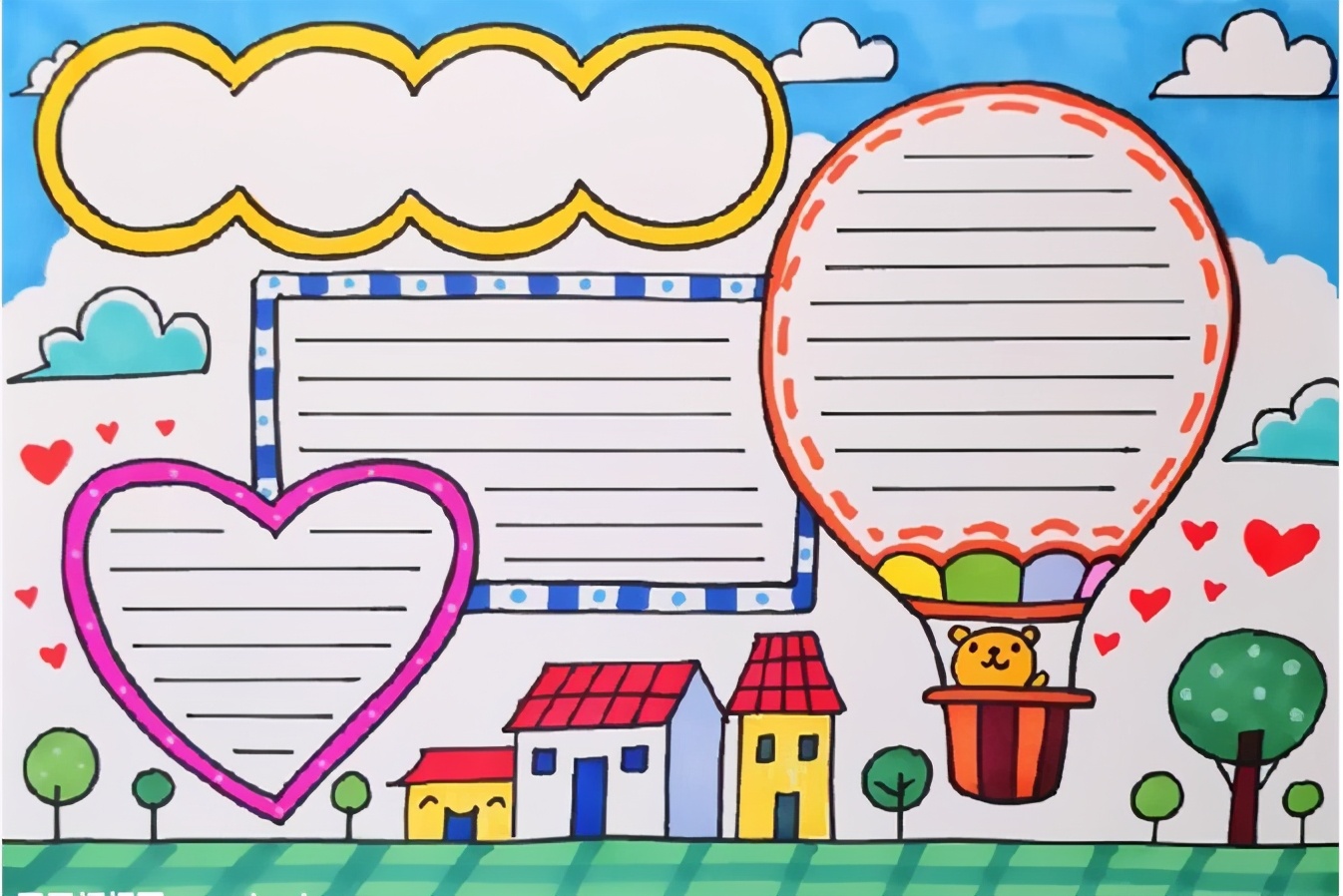 寒假小学生自制手抄报简单,开学了给孩子准备一套手抄报模板