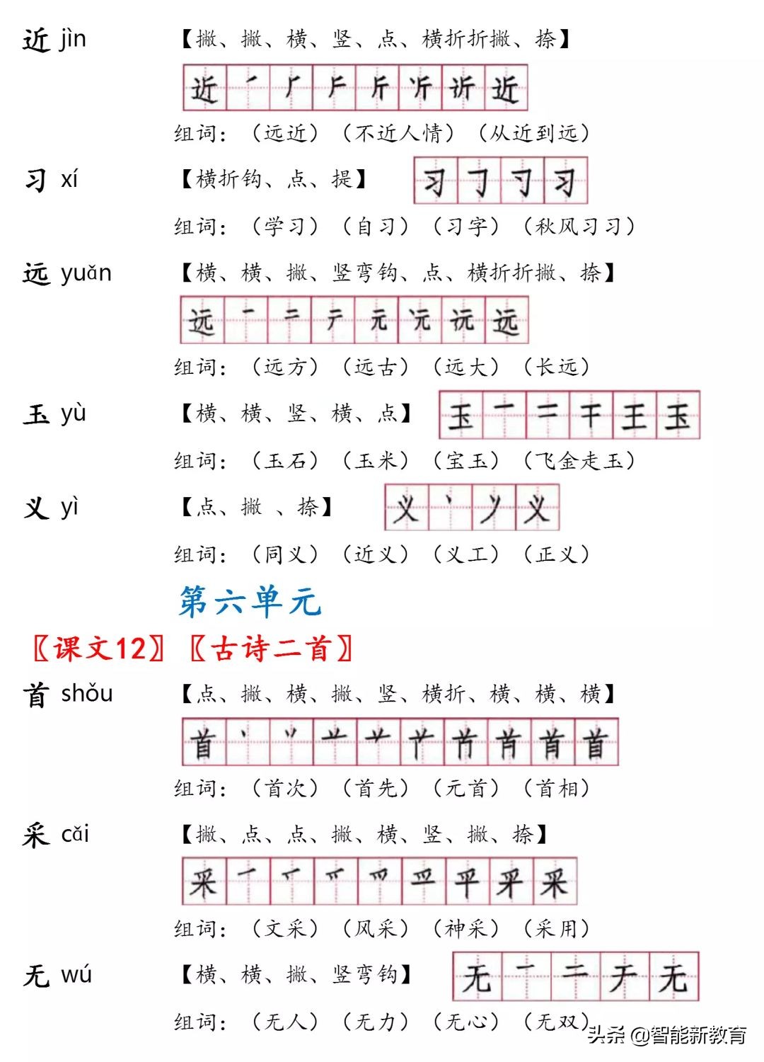 一年级语文下册姓氏歌生字笔顺,荷叶圆圆一年级下册生字笔顺
