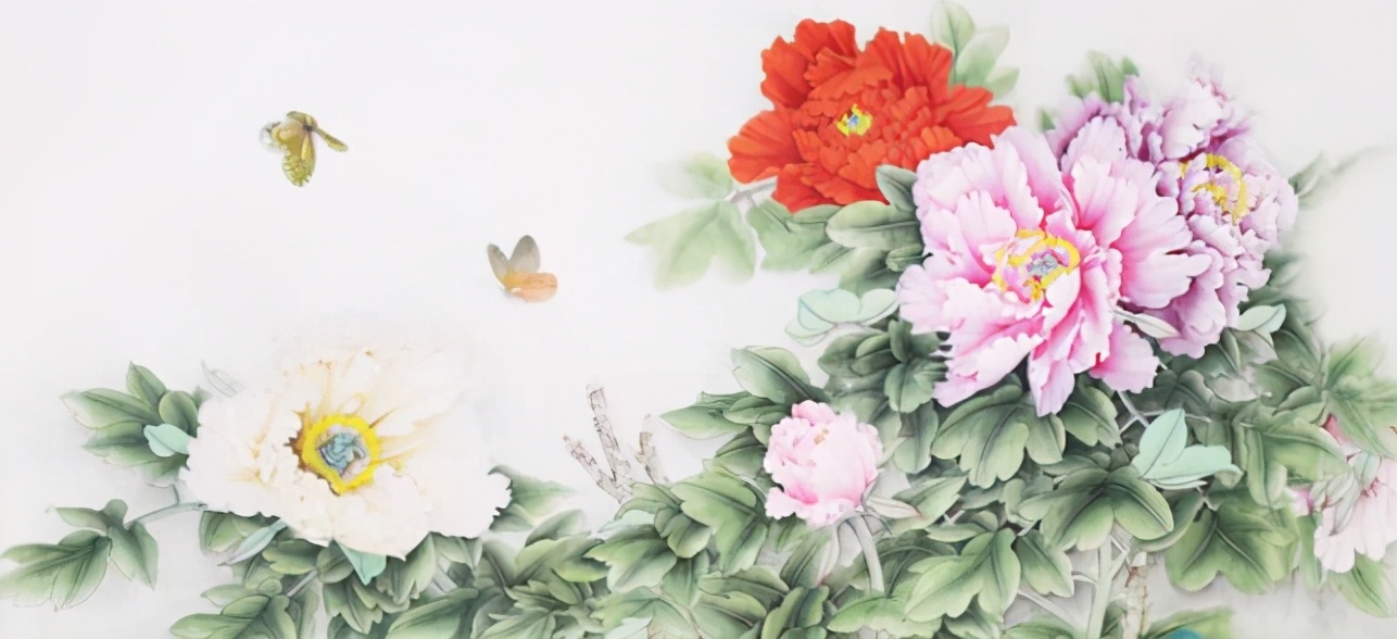 工笔画脖子戴黑色鸽子的染色步骤,工笔画染色笔和清水笔的正确拿法