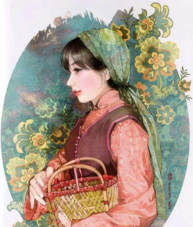 五十六个民族五十六枝花画,五十六个民族人物画高难度