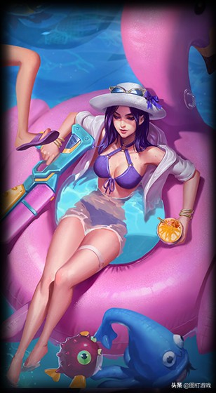 英雄联盟皮城女警凯特琳cosplay,皮城女警凯特琳粉色炫彩怎么没了