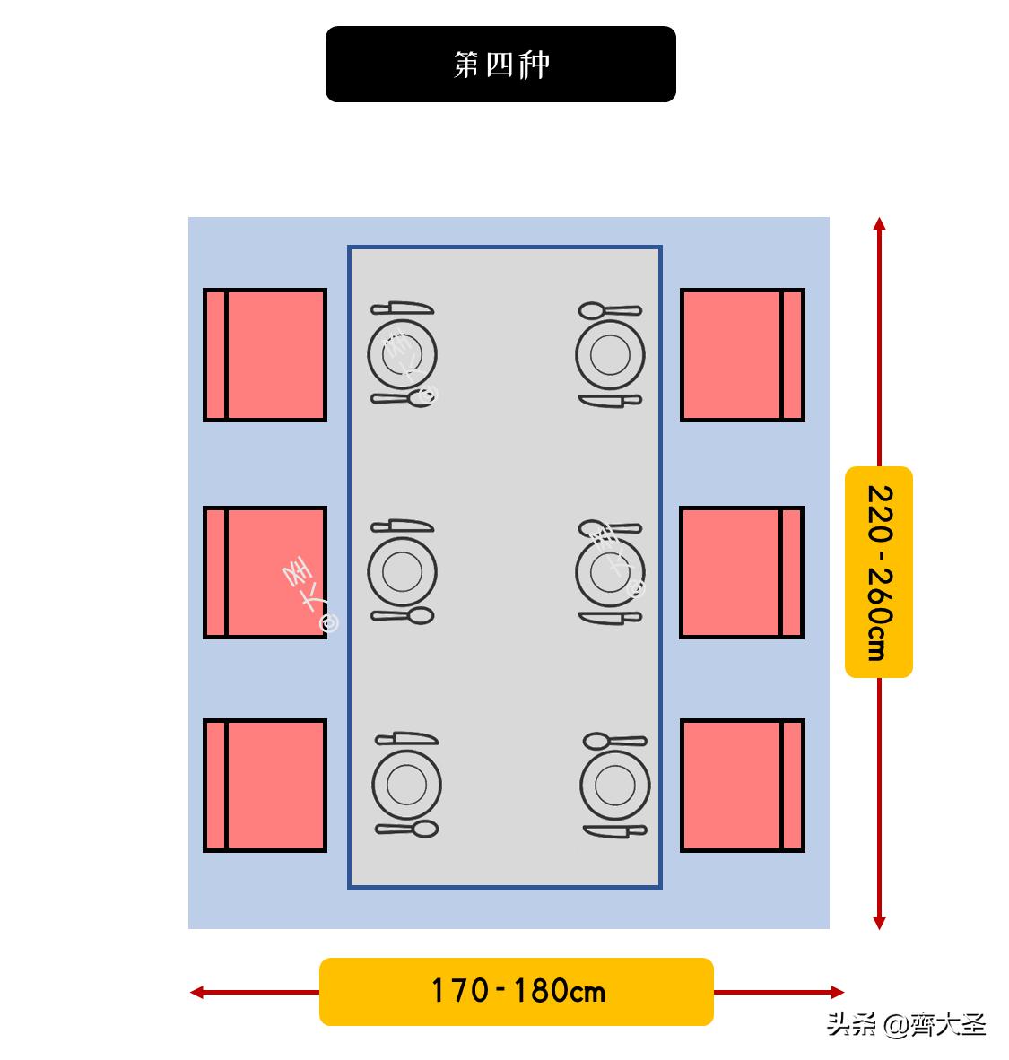1米8餐桌摆放尺寸大小对照表,家用长方形餐桌8-10人尺寸