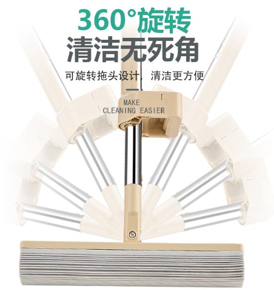 自拧水拖把免手洗懒人拖地神器,自动拧水拖把可拆卸