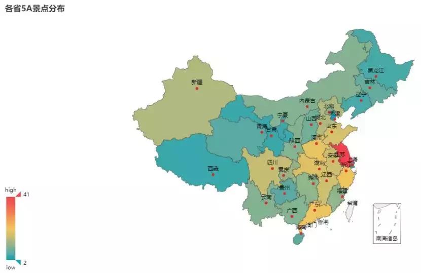 python旅游景点数据预测,旅游景点分布图python